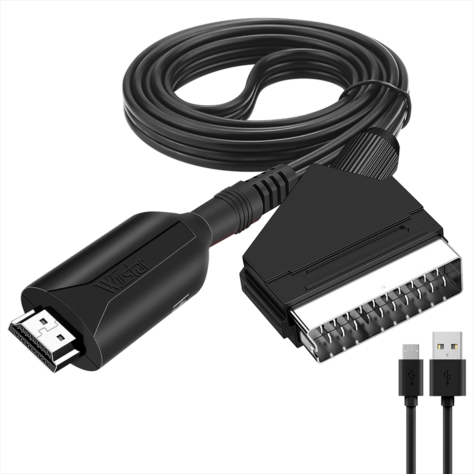 Scart To Hdmi - HDMI-เข้ากันได้กับตัวแปลงสายเคเบิล SCART HDMI ในอะแดปเตอร์แปลงเสียงวิดีโอ Scart Out