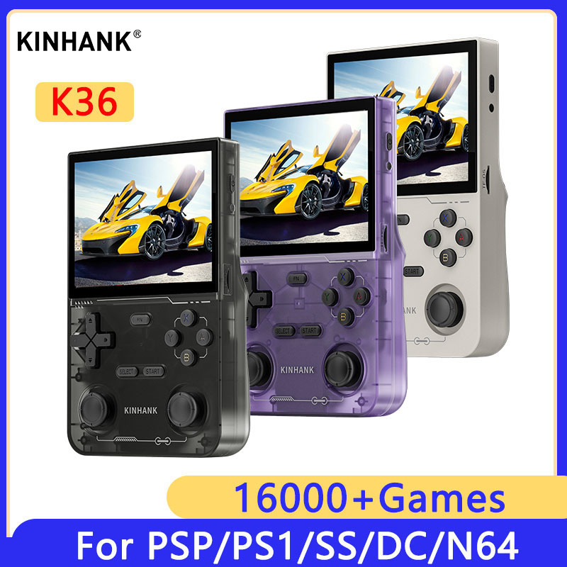 Retro Gaming N64 - KINHANK K36 Retro คอนโซลวิดีโอเกมมือถือ 500nit หน้าจอ